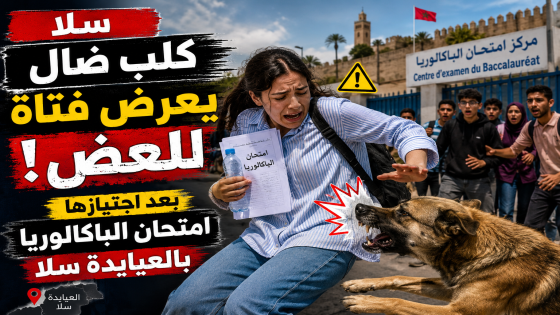 كلب ضال يعرض فتاة للعض بعد اجتيازها امتحان الباكالوريا بالعيايدة سلا